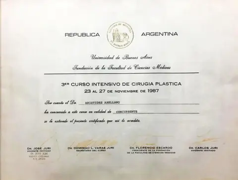 3er Curso Intensivo de Cirugía Plástica — Universidad de Buenos Aires — Fundación de la Facultad de Ciencias Médicas, UBA · 23–27 de noviembre de 1987