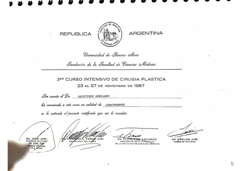 Curso con el Dr. José Juri — docente invitado — Buenos Aires, 1987