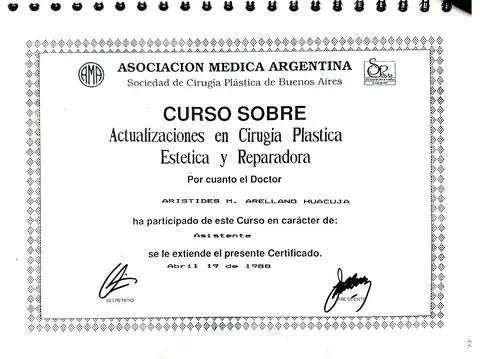 Curso: Actualizaciones en Cirugía Plástica — Sociedad de Cirugía Plástica de Buenos Aires / Asociación Médica Argentina