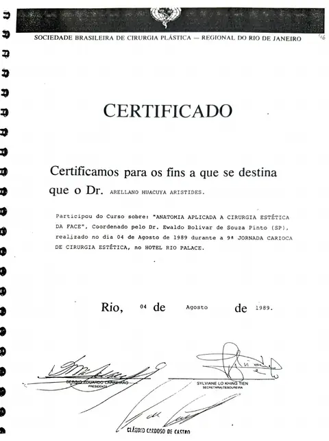 Curso: Anatomía aplicada a la cirugía plástica — Sociedade Brasileira de Cirurgia Plástica — Regional do Rio de Janeiro