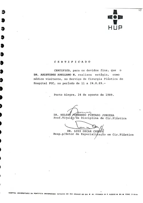 Estancia como médico visitante — Servicio de Cirugía Plástica — Hospital PUC · Río de Janeiro