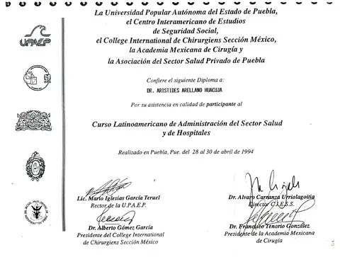 Curso Latinoamericano — College International de Chirurgiens — UPAEP · Puebla