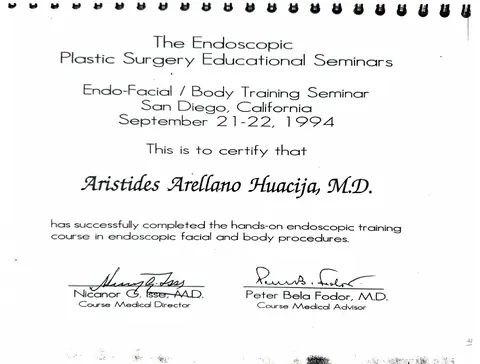 Endo-Facial / Body Training Seminar (cirugía endoscópica) — 21–22 de septiembre de 1994