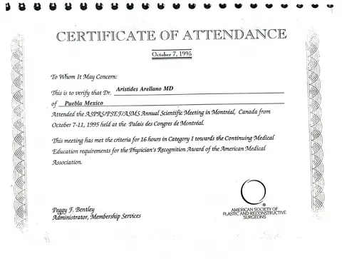 Certificado AMA — Physician's Recognition Award — American Medical Association · 1995