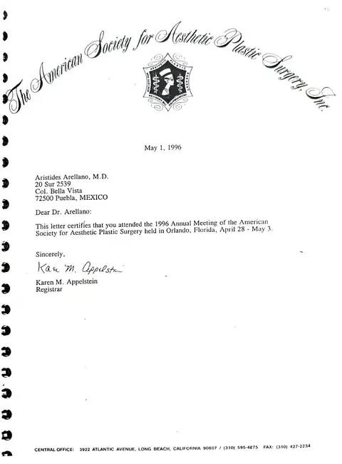 ASAPS Annual Meeting — Orlando, Florida — American Society for Aesthetic Plastic Surgery · 28 de abril – 3 de mayo de 1996