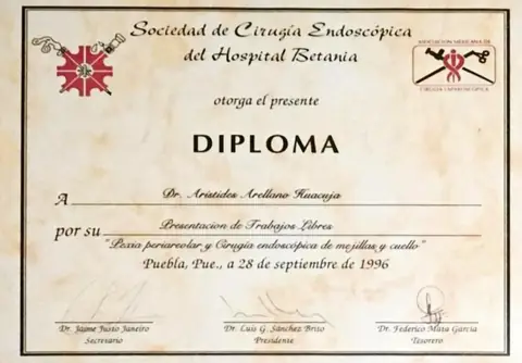 Diploma — trabajos libres: pexia periareolar — Sociedad de Cirugía Endoscópica del Hospital Betania · Puebla