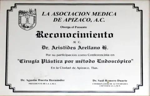 Conferencista: cirugía plástica por método endoscópico — Asociación Médica de Apizaco, A.C. · Tlaxcala