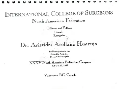 XV North American Federation Congress — International College of Surgeons · Vancouver, 1997