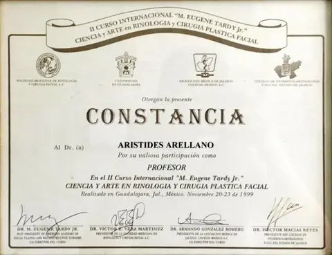 Curso — Sociedad Mexicana de Rinología — Asociación Médica de Jalisco / Colegio de Otorrinolaringología · Guadalajara, 1999