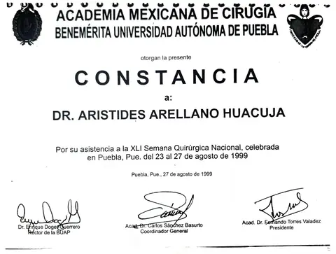 XLI Semana Quirúrgica Nacional — Benemérita Universidad Autónoma de Puebla · 1999