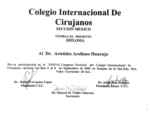 Congreso — Colegio Internacional de Cirujanos — Ixtapan de la Sal · 6–8 de septiembre de 2002