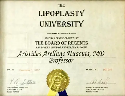 Nombramiento — The Lipoplasty University (Board of Regents) — 2002