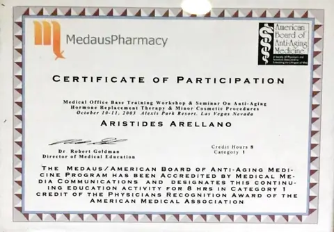 Workshop — American Board of Anti-Aging Medicine (8 h AMA) — Medaus Pharmacy · Las Vegas, Nevada, 10–11 de octubre de 2003
