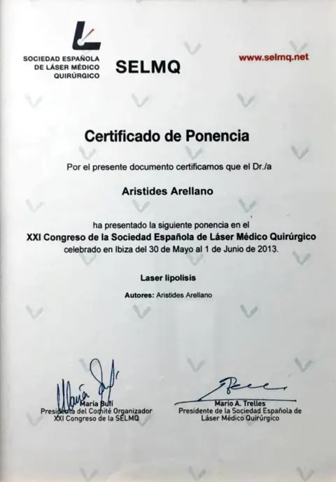 Ponencia: láser lipólisis — XXI Congreso SELMQ — Ibiza · 30 de mayo – 1 de junio de 2013