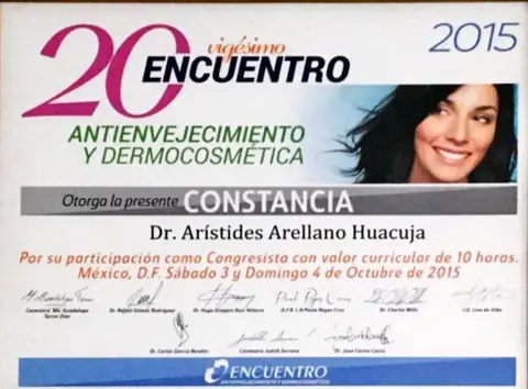 20º Encuentro de Antienvejecimiento y Dermocosmética — Congresista, 10 h curriculares · CDMX, 3–4 de octubre de 2015