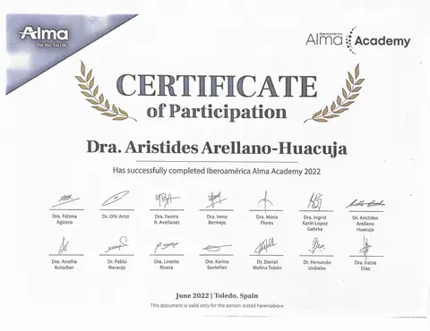 Certificado de curso — Alma Academy — Toledo, España · junio de 2022