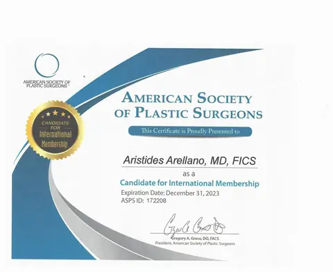 Candidato a membresía internacional — American Society of Plastic Surgeons — ASPS · diciembre de 2023