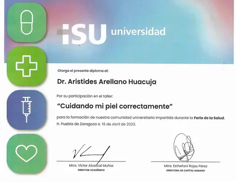 Taller «Cuidando mi piel correctamente» — Feria de la Salud — ISU Universidad · Puebla, 19 de abril de 2023