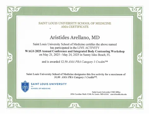 WAGS 2025 Annual Conference & Body Contouring Workshop (12.5 créditos AMA) — Saint Louis University School of Medicine · Sunny Isles Beach, FL, 21–24 de mayo de 2025