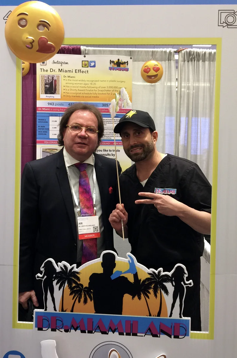 Con el Dr. Michael Salzhauer («Dr. Miami») — congreso de cirugía estética